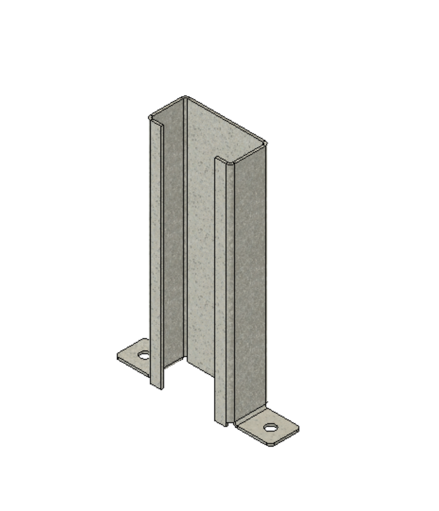 Telescopic galvanised steel mounting bracket for 120x60mm RHS frame