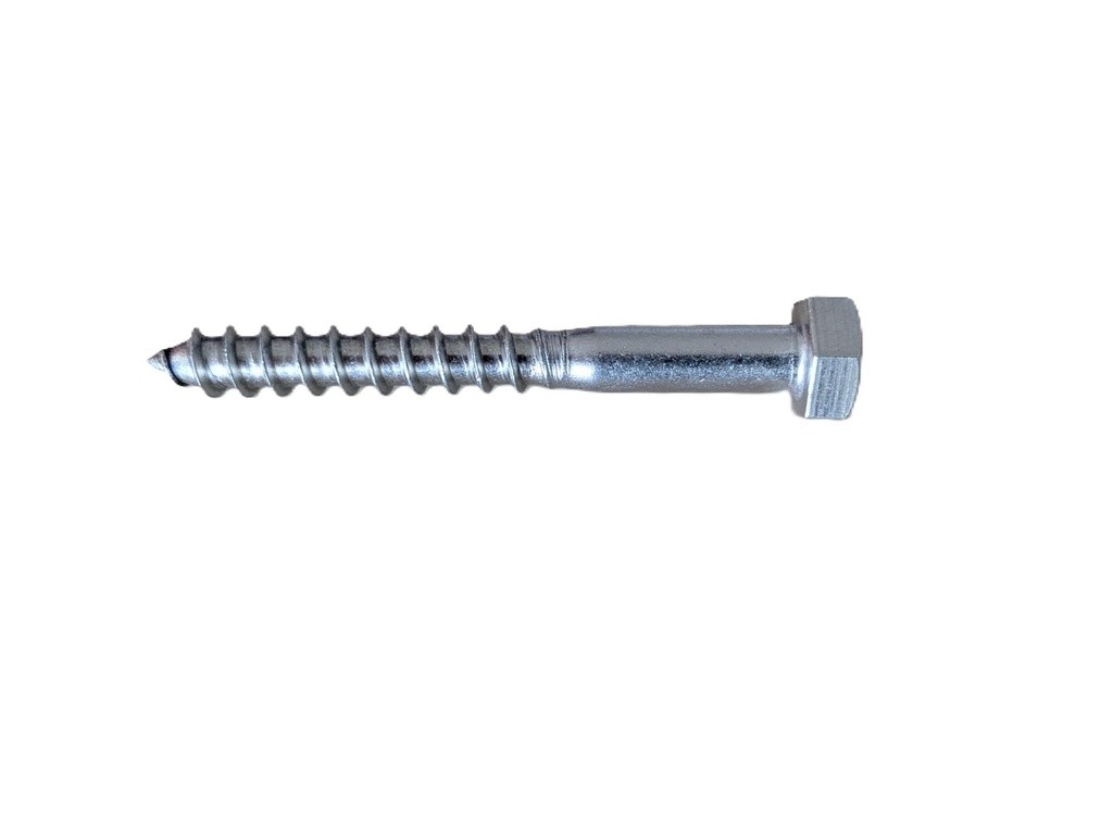 M8 x 80 Mild Steel Hexagon Head Coach Screw Bright Zinc Plated, DIN 571