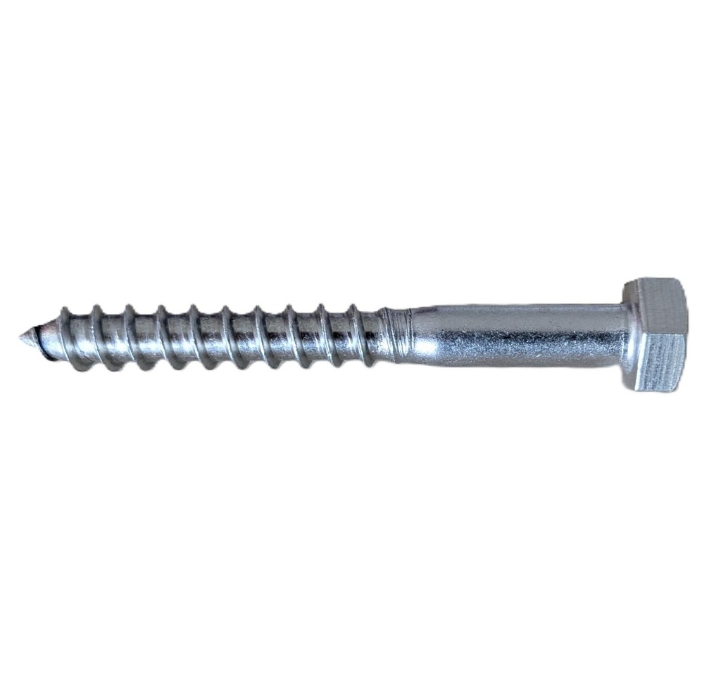 M8 x 80 Stainless Steel Hexagon Head Coach Screw A2 DIN 571